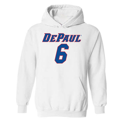 DePaul - NCAA Men's Basketball : Jonas Johnson - Replica Shersey Hooded Sweatshirt-0