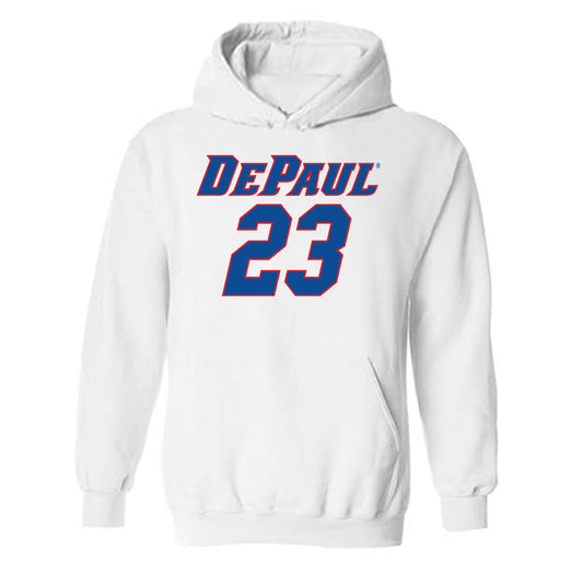 DePaul - NCAA Women's Basketball : Michelle Ojo - Replica Shersey Hooded Sweatshirt-0