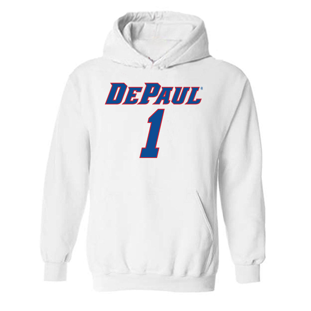 DePaul - NCAA Women's Basketball : Aizhanique Mayo - Replica Shersey Hooded Sweatshirt-0