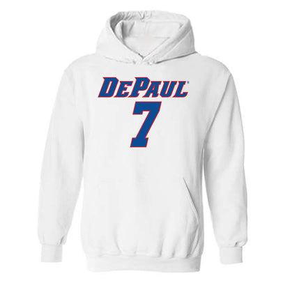 DePaul - NCAA Women's Basketball : Devin Hagemann - Replica Shersey Hooded Sweatshirt-0