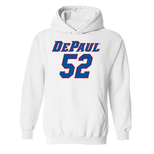 DePaul - NCAA Men's Basketball : Amsal Delalic - Replica Shersey Hooded Sweatshirt-0