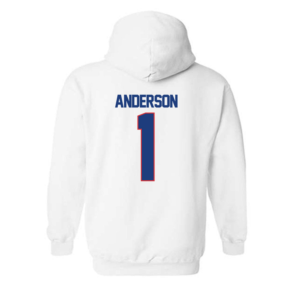 LA Tech - NCAA Men's Basketball : Jermaurhiyun Anderson - Generic Shersey Hooded Sweatshirt-1