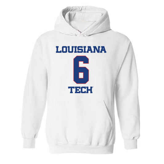 LA Tech - NCAA Men's Basketball : Keegan Rowell - Generic Shersey Hooded Sweatshirt-0