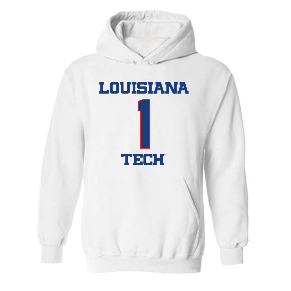 LA Tech - NCAA Men's Basketball : Jermaurhiyun Anderson - Generic Shersey Hooded Sweatshirt-0