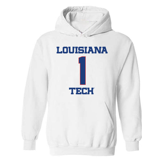 LA Tech - NCAA Men's Basketball : Jermaurhiyun Anderson - Generic Shersey Hooded Sweatshirt-0