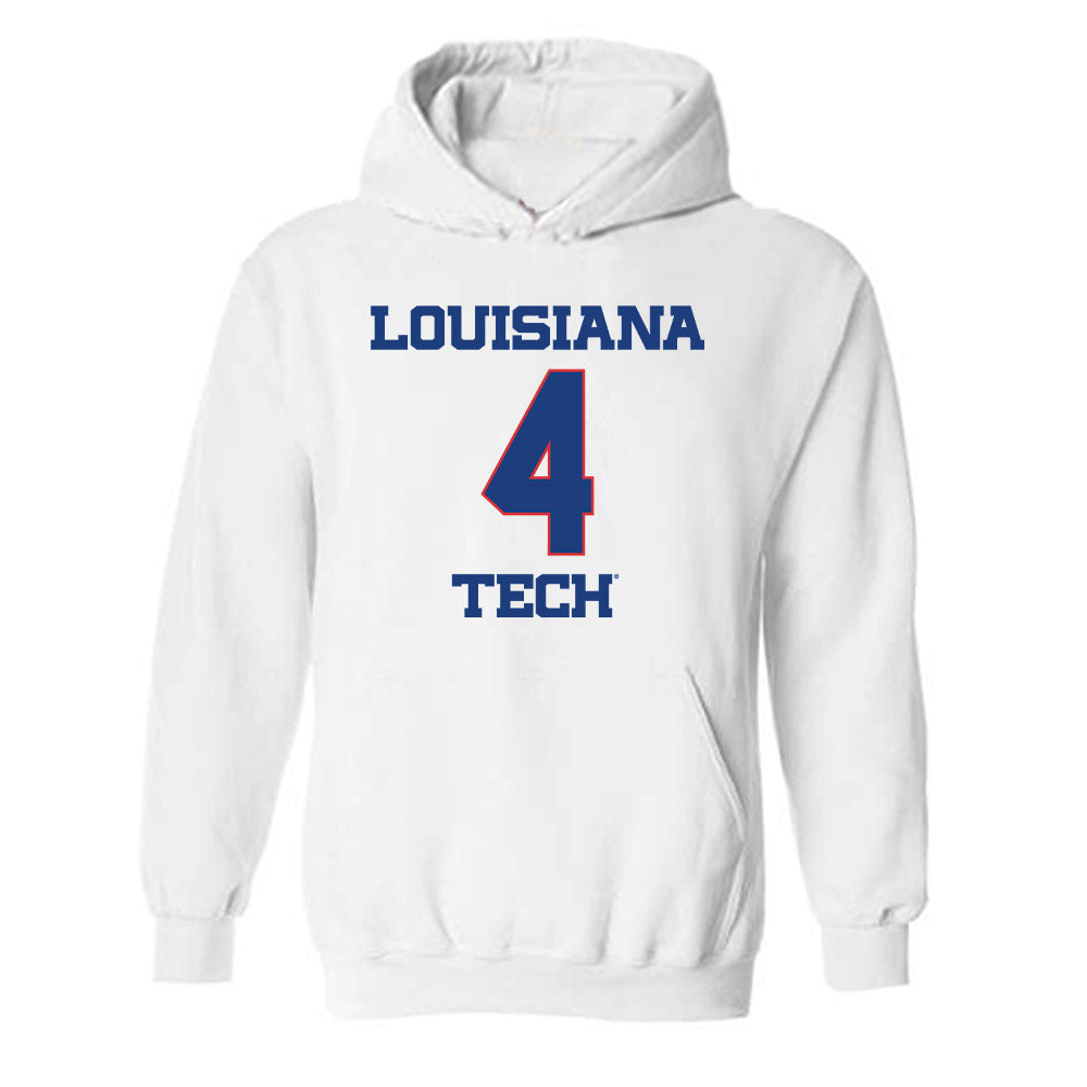 LA Tech - NCAA Men's Basketball : Jaylen Fenner - Generic Shersey Hooded Sweatshirt-0