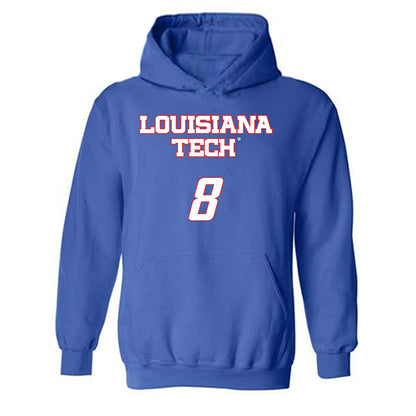 LA Tech - NCAA Women's Volleyball : Grace Krohn - Replica Shersey Hooded Sweatshirt-0