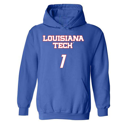 LA Tech - NCAA Women's Volleyball : Sydnee Carter - Replica Shersey Hooded Sweatshirt-0