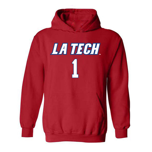 LA Tech - NCAA Women's Volleyball : Sydnee Carter - Replica Shersey Hooded Sweatshirt-0