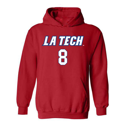 LA Tech - NCAA Women's Volleyball : Grace Krohn - Replica Shersey Hooded Sweatshirt-0
