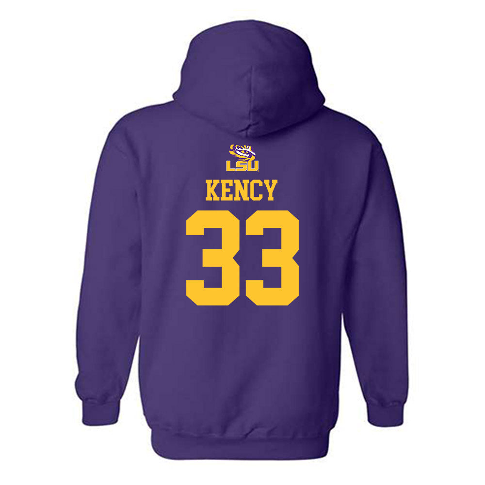 LSU - NCAA Football : David Kency - Replica Shersey Hooded Sweatshirt-1