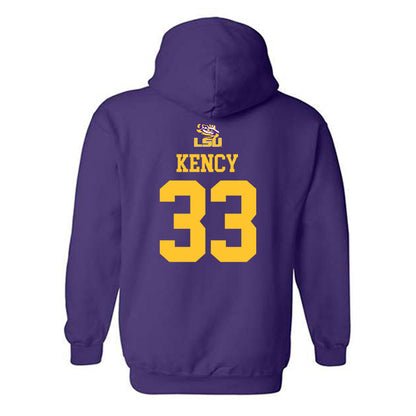 LSU - NCAA Football : David Kency - Replica Shersey Hooded Sweatshirt-1