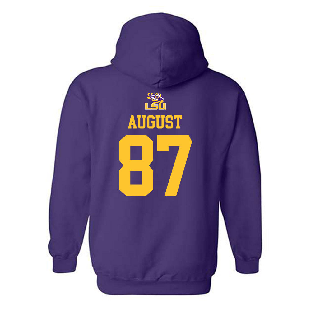 LSU - NCAA Football : Joey August - Replica Shersey Hooded Sweatshirt