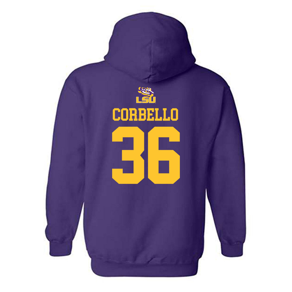 LSU - NCAA Football : Aidan Corbello - Replica Shersey Hooded Sweatshirt