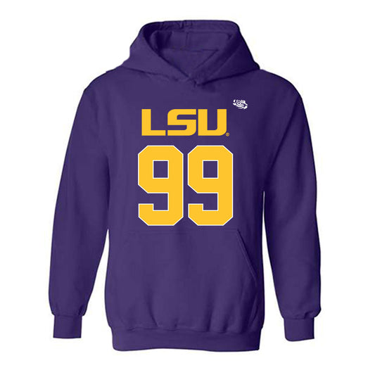 LSU - NCAA Football : Blake Ochsendorf - Replica Shersey Hooded Sweatshirt