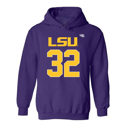 LSU - NCAA Football : Aeron Burrell - Replica Shersey Hooded Sweatshirt