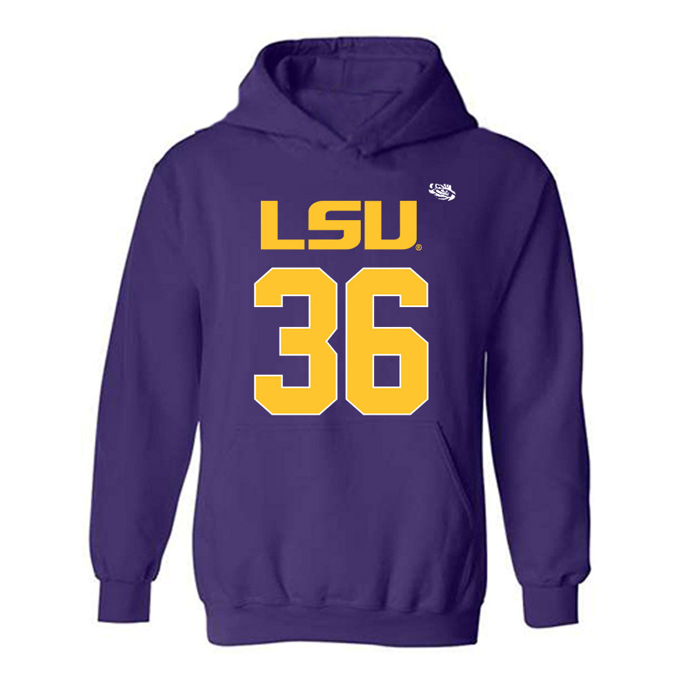 LSU - NCAA Football : Aidan Corbello - Replica Shersey Hooded Sweatshirt