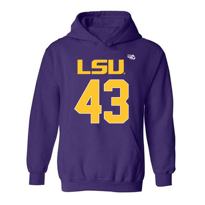 LSU - NCAA Football : Matt Jayne Jr - Replica Shersey Hooded Sweatshirt