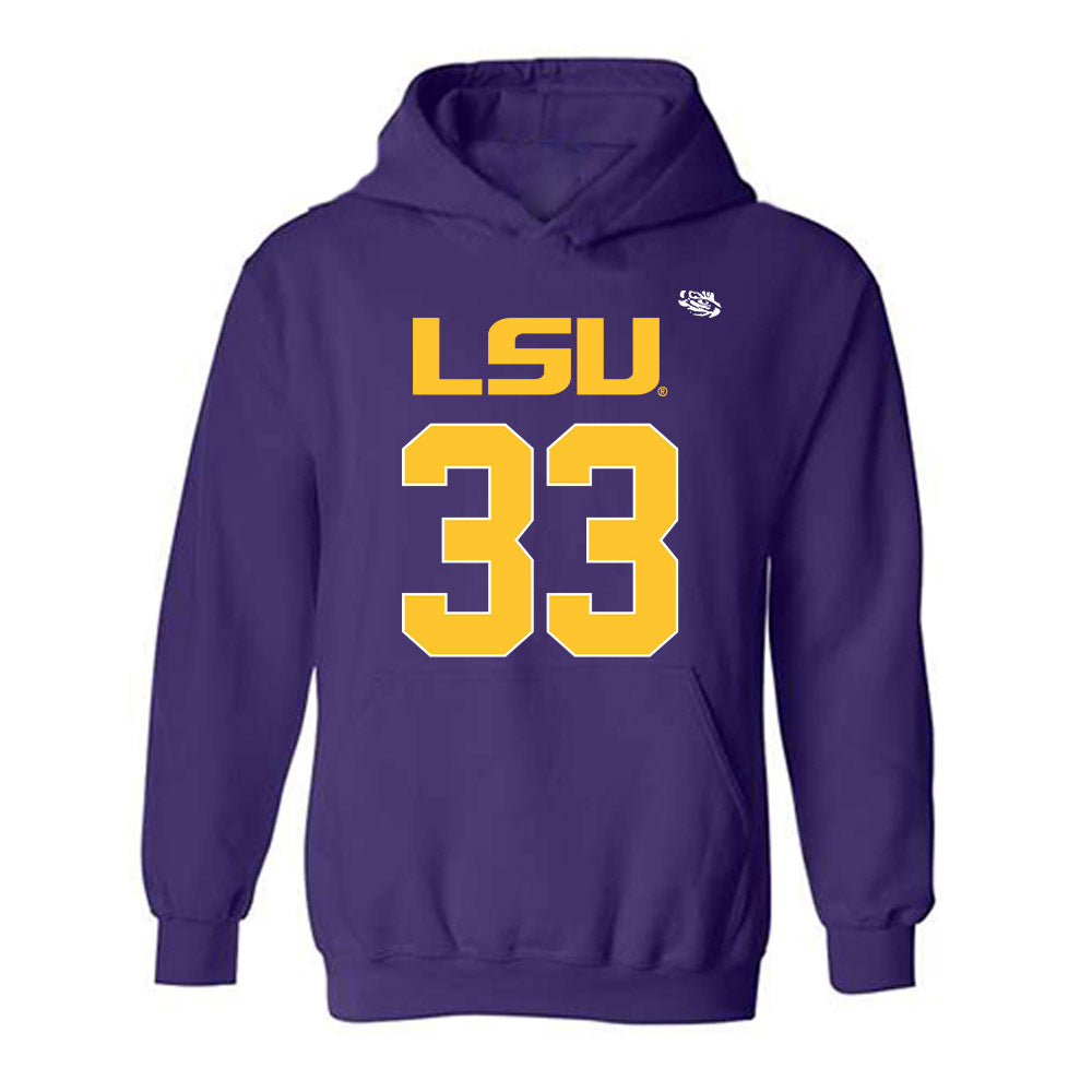 LSU - NCAA Football : David Kency - Replica Shersey Hooded Sweatshirt-0