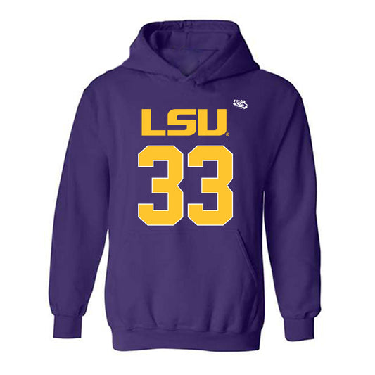 LSU - NCAA Football : David Kency - Replica Shersey Hooded Sweatshirt-0