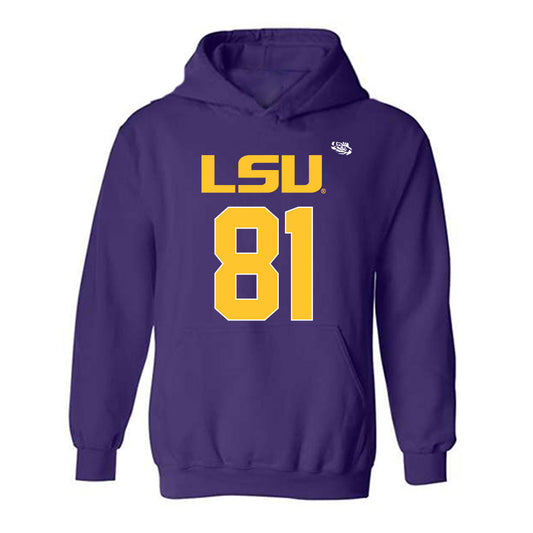 LSU - NCAA Football : Landon Craig - Replica Shersey Hooded Sweatshirt-0