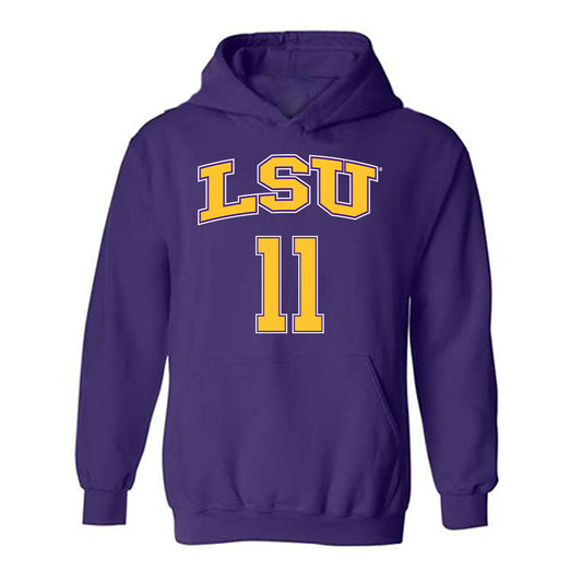 LSU - NCAA Men's Basketball : Dedan Thomas Jr. - Replica Shersey Hooded Sweatshirt-0