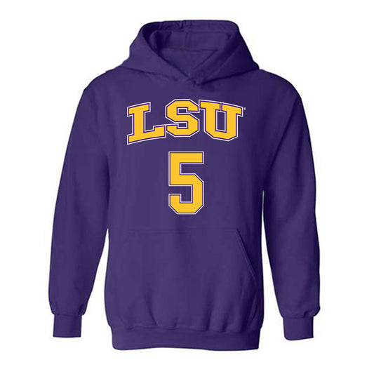 LSU - NCAA Men's Basketball : Cam Carter - Replica Shersey Hooded Sweatshirt