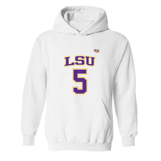 LSU - NCAA Men's Basketball : Cam Carter - Replica Shersey Hooded Sweatshirt