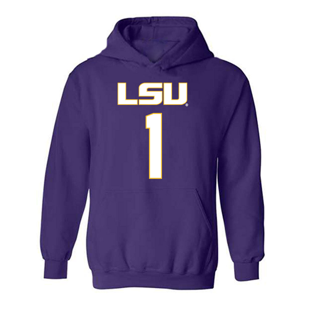 LSU - NCAA Women's Basketball : Amiya Joyner - Replica Shersey Hooded Sweatshirt-0