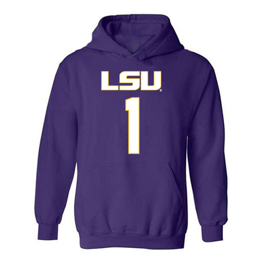 LSU - NCAA Women's Basketball : Amiya Joyner - Replica Shersey Hooded Sweatshirt-0