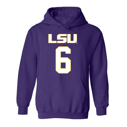 LSU - NCAA Women's Basketball : Divine Bourrage - Replica Shersey Hooded Sweatshirt-0