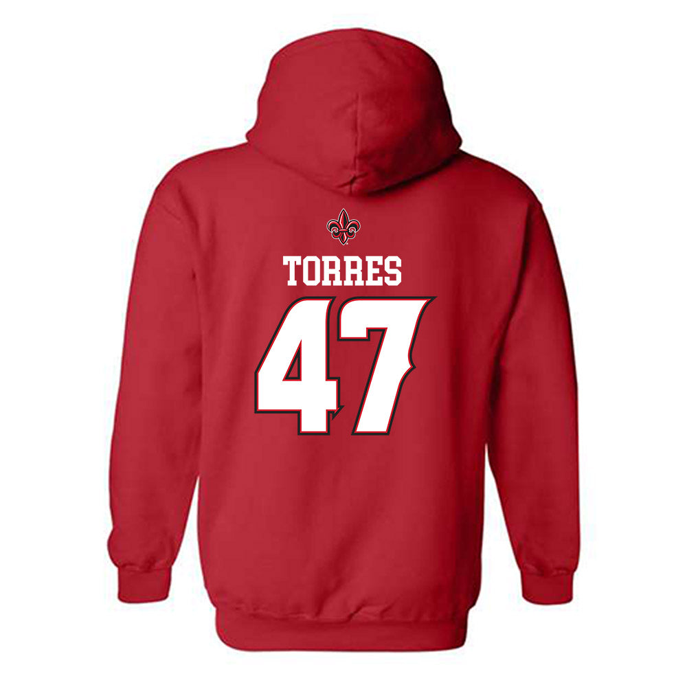 Louisiana - NCAA Baseball : Jose Torres - Hooded Sweatshirt Replica Shersey