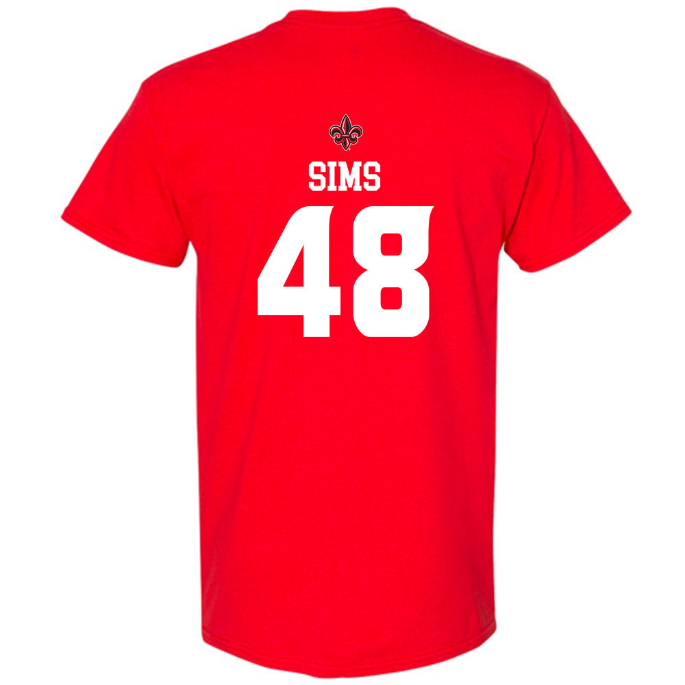 Louisiana - NCAA Football : Hunter Sims - Sports Shersey T-Shirt-1