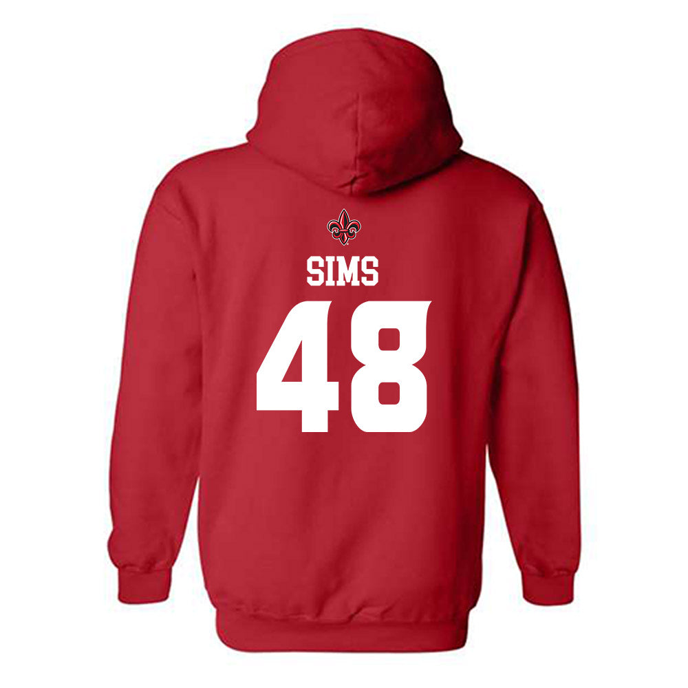 Louisiana - NCAA Football : Hunter Sims - Sports Shersey Hooded Sweatshirt-1