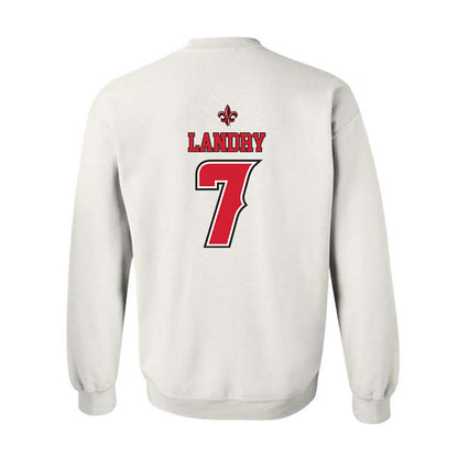 Louisiana - NCAA Men's Basketball : Christian Landry - Replica Shersey Crewneck Sweatshirt-1