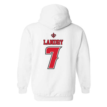 Louisiana - NCAA Men's Basketball : Christian Landry - Replica Shersey Hooded Sweatshirt-1