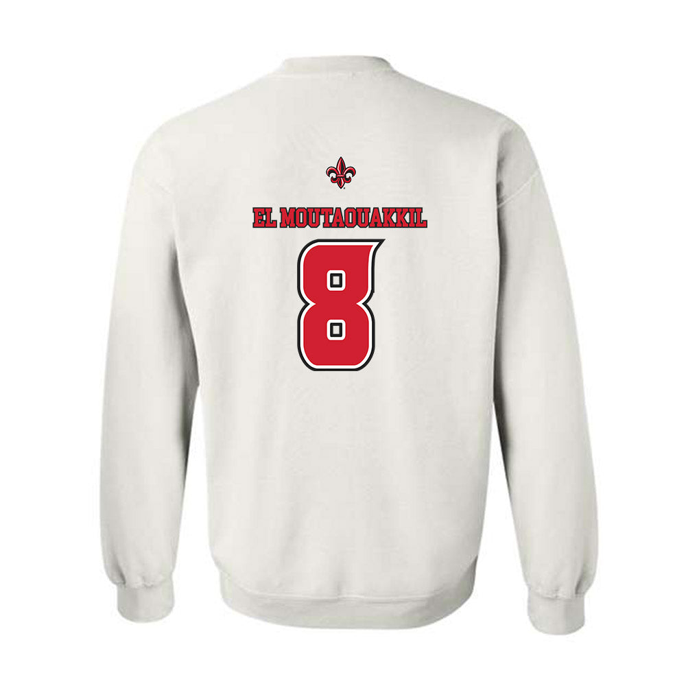 Louisiana - NCAA Men's Basketball : Mostapha El Moutaouakkil - Replica Shersey Crewneck Sweatshirt-1