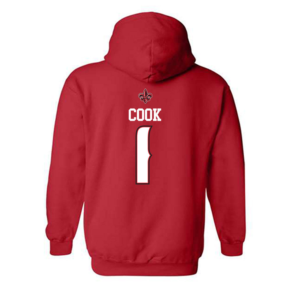 Louisiana - NCAA Men's Basketball : Zeke Cook - Replica Shersey Hooded Sweatshirt-1