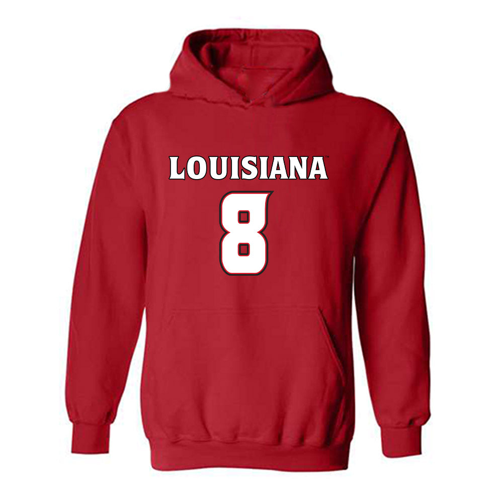 Louisiana - NCAA Men's Basketball : Mostapha El Moutaouakkil - Replica Shersey Hooded Sweatshirt-0