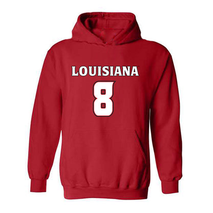 Louisiana - NCAA Men's Basketball : Mostapha El Moutaouakkil - Replica Shersey Hooded Sweatshirt-0