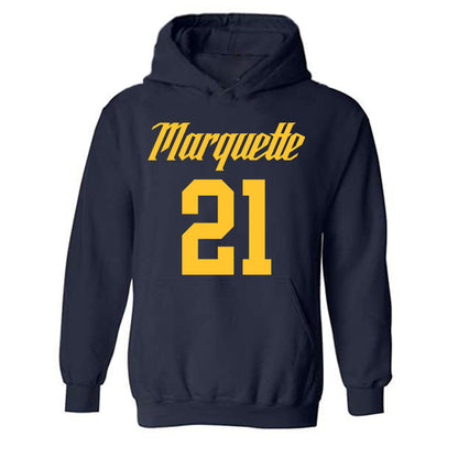 Marquette - NCAA Men's Basketball : Ian Miletic - Replica Shersey Hooded Sweatshirt-0