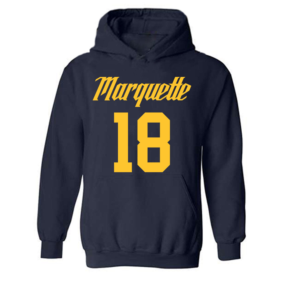 Marquette - NCAA Men's Basketball : Caedin Hamilton - Replica Shersey Hooded Sweatshirt-0