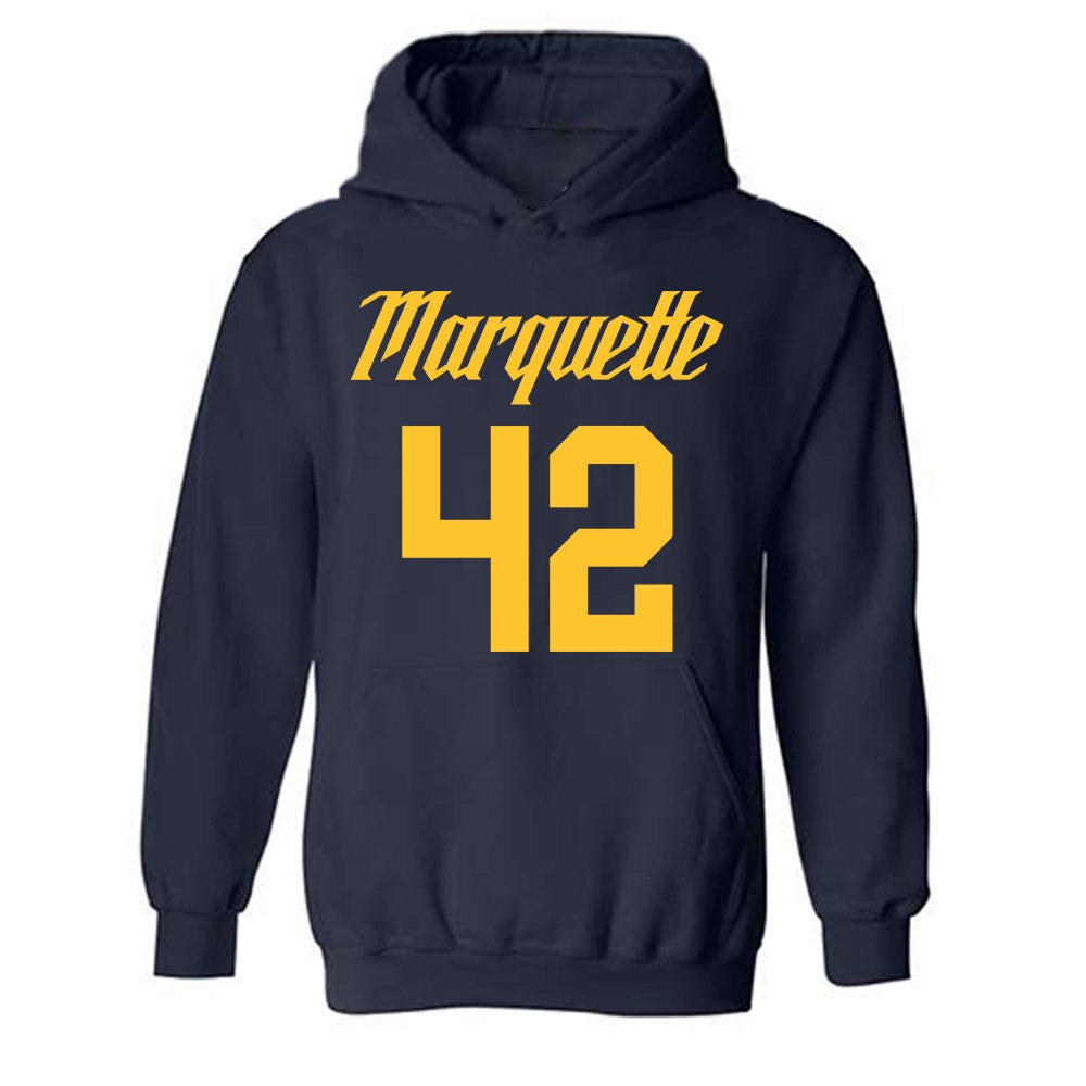 Marquette - NCAA Men's Basketball : Braeden Brenn - Replica Shersey Hooded Sweatshirt-0