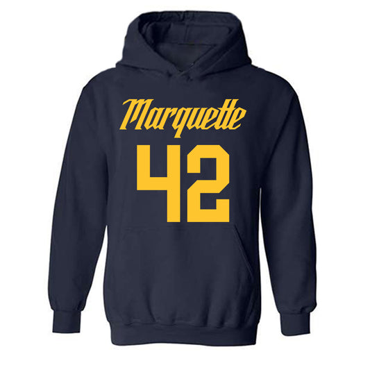 Marquette - NCAA Men's Basketball : Braeden Brenn - Replica Shersey Hooded Sweatshirt-0