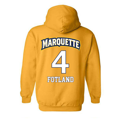 Marquette - NCAA Men's Soccer : Andreas Fotland - Replica Shersey Hooded Sweatshirt-1