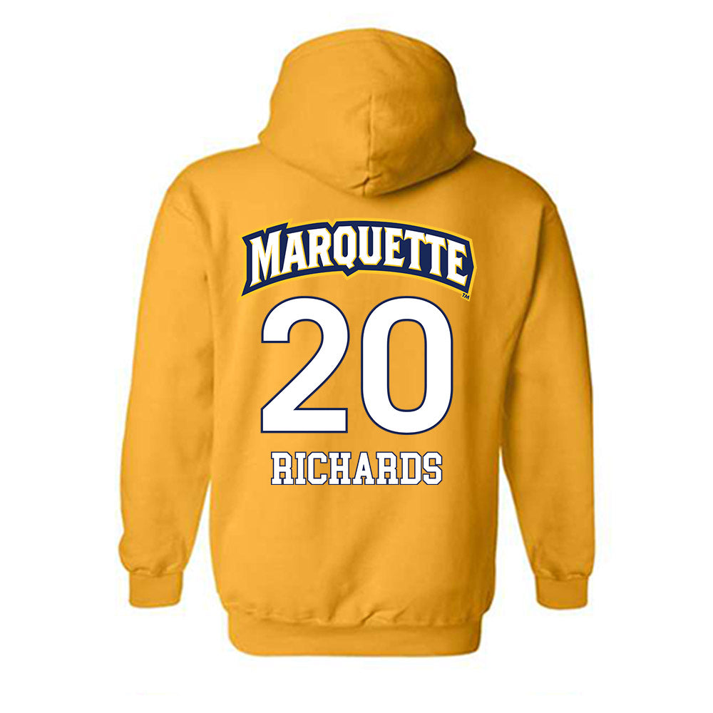 Marquette - NCAA Men's Soccer : Bryce Richards - Replica Shersey Hooded Sweatshirt-1