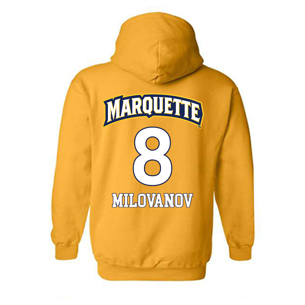 Marquette - NCAA Men's Soccer : Justin Milovanov - Replica Shersey Hooded Sweatshirt-1