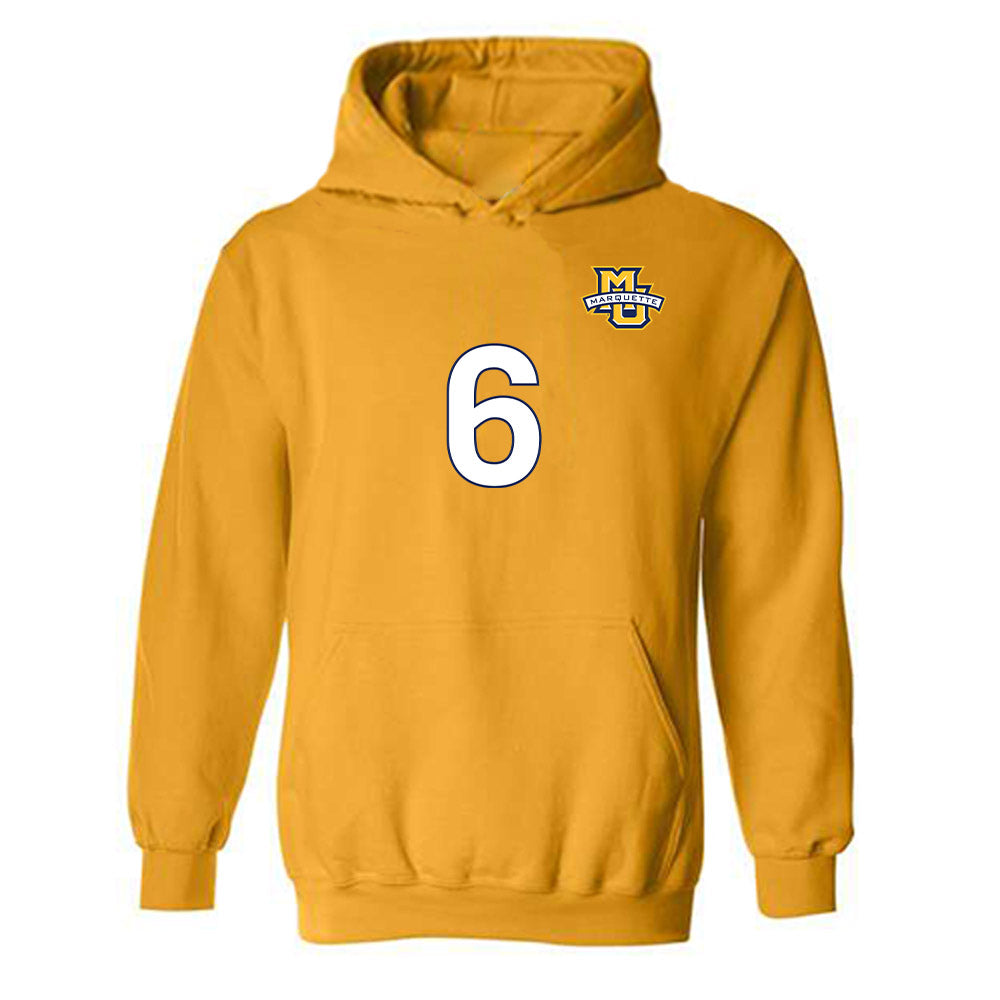 Marquette - NCAA Men's Soccer : Mateo Stoka - Replica Shersey Hooded Sweatshirt-0