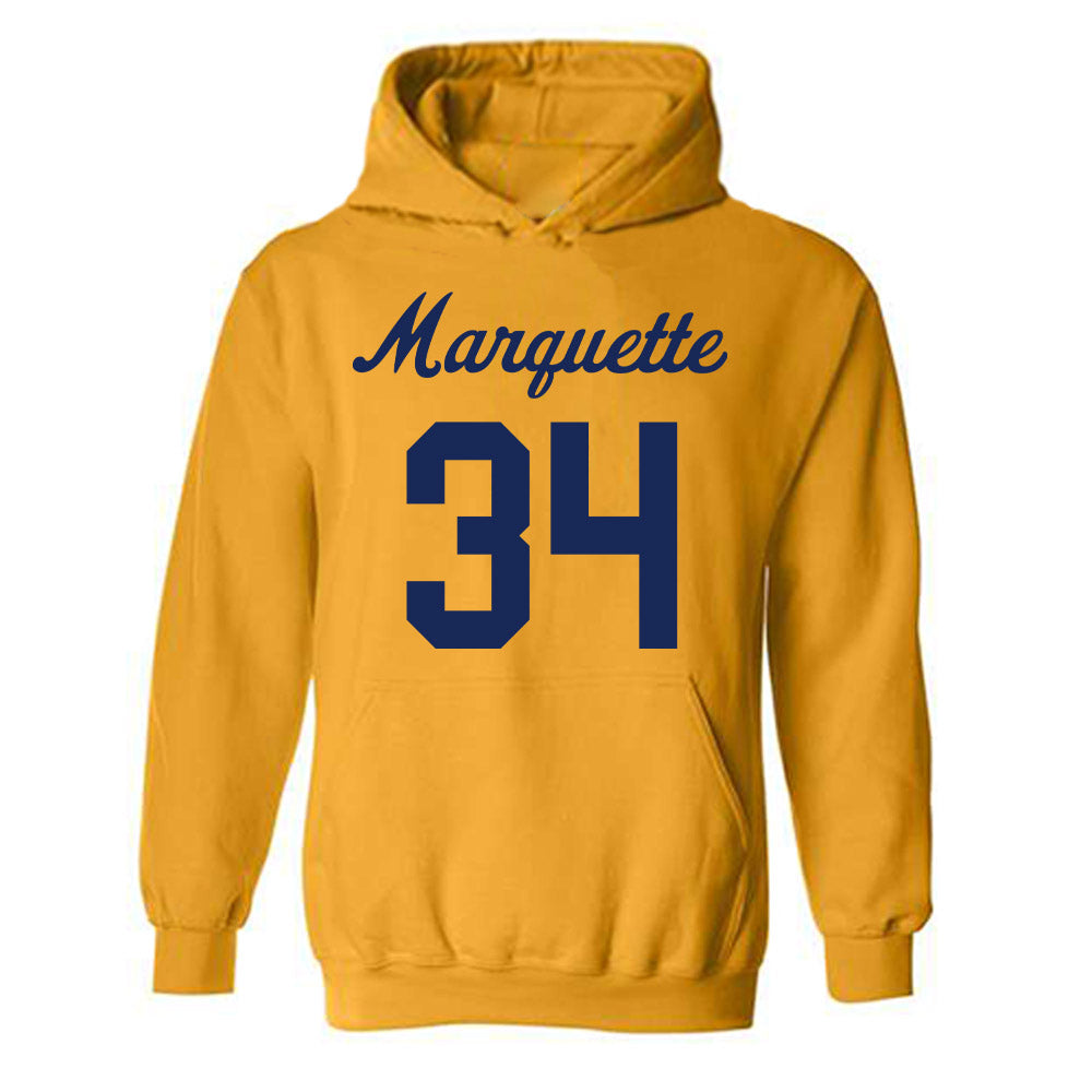Marquette - NCAA Women's Lacrosse : Emily Couri - Replica Shersey Hooded Sweatshirt-0