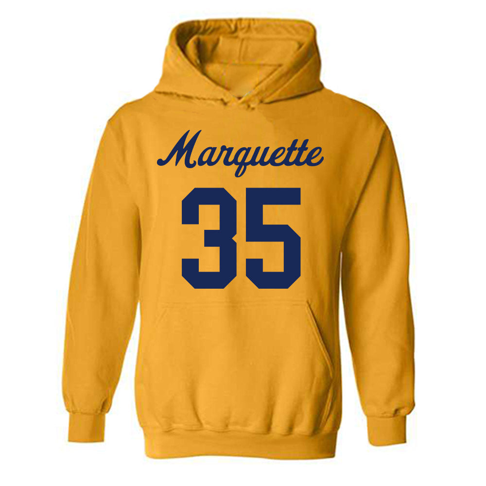 Marquette - NCAA Women's Lacrosse : Eliza Agate - Replica Shersey Hooded Sweatshirt-0